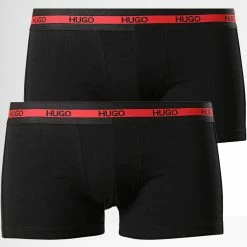 Promos HUGO Boutique 3 Meilleur prix ⌛ Lot De 2 Boxers 50402260 Noir Rouge de HUGO 🤩