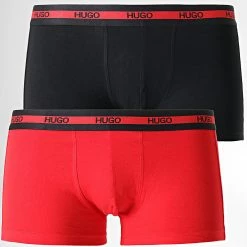 Grosses soldes 🧨 Lot De 2 Boxers Twin 50402260 Noir Rouge de HUGO ⌛