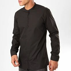 Promos HUGO Boutique 9 Vente flash ❤️ Chemise Manches Longues Enrique 50409981 Noir de HUGO ⌛