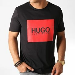 Tout neuf 🎁 Tee 👚 Shirt 50456378 Noir Rouge de HUGO 👍