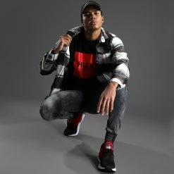 Tout neuf 🎁 Tee 👚 Shirt 50456378 Noir Rouge de HUGO 👍 -Promos HUGO Boutique hugo 279584 50456378 001 20211007T080616 05