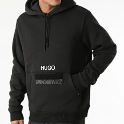 Promo 🎁 Sweat Capuche Devertree 50458329 Noir de HUGO 🎉