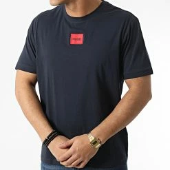 Grosses soldes ⌛ Tee 👕 Shirt Diragolino 212 50447978 Bleu Marine de HUGO 🧨 -Promos HUGO Boutique hugo 293318 50447978 405 20211203T160851 03