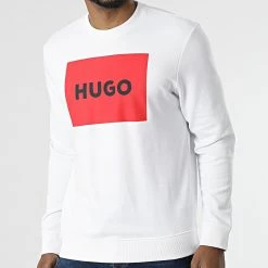 Promo 🎉 Sweat Crewneck 50467944 Blanc de HUGO 👍