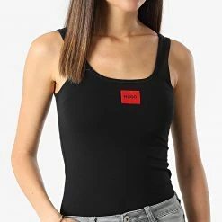 Vente flash 🧨 Débardeur Femme Red Label 50469665 Noir de HUGO ❤️
