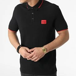 Meilleure vente 😉 Polo Manches Courtes 50467384 Noir de HUGO 🔥 -Promos HUGO Boutique hugo 304581 50467384 001 20220228T155703 03