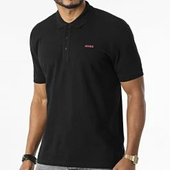 Sortie 💯 Polo Manches Courtes 50466182 Noir de HUGO 🛒