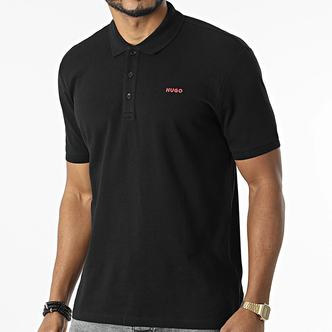 Sortie 💯 Polo Manches Courtes 50466182 Noir de HUGO 🛒 3 Sortie 💯 Polo Manches Courtes 50466182 Noir de HUGO 🛒