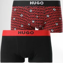 Coupon 🧨 Lot De 2 Boxers 50469708 Noir de HUGO 🎉