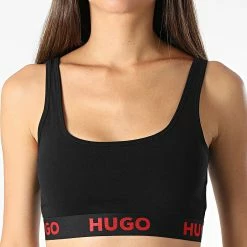 Top 10 😍 Brassière Femme Sporty Logo 50469631 Noir de HUGO 😉