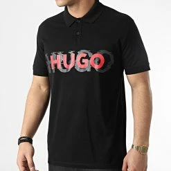 De gros 🥰 Polo A Manches Courtes Dristofano 50468259 Noir de HUGO 🎉