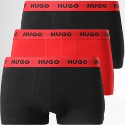 Meilleure vente 🔔 Lot De 3 Boxers 50469766 Noir Rouge de HUGO 💯