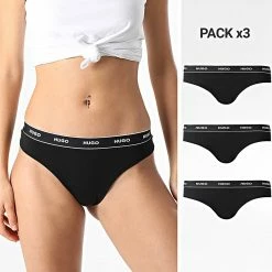 Le moins cher 🎉 Lot De 3 Strings 50469681 Noir de HUGO 🧨