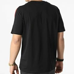 Bon marché 🤩 Tee 👚 Shirt A Bandes 50465369 Noir Rouge de HUGO 🧨 -Promos HUGO Boutique hugo 308998 50465369 001 20220314T161926 04