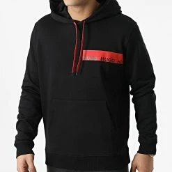 Promo ⭐ Sweat Capuche Diorgione 50466023 Noir de HUGO ✔️