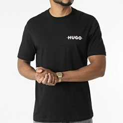 Vente flash 🎉 Tee 👕 Shirt Drando 50471554 Noir de HUGO 😀 -Promos HUGO Boutique hugo 313651 50471554 001 20220413T155807 03