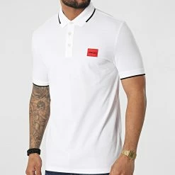 Grosses soldes 😉 Polo Manches Courtes 50467384 Blanc de HUGO 🎁