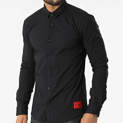 Acheter 👏 Chemise A Manches Longues Ero3-W 50475687 Noir de HUGO 👏