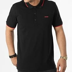 Remise 💯 Polo A Manches Courtes Dinoso 222 50467344 Noir de HUGO ❤️ -Promos HUGO Boutique hugo 315486 50467344 001 20220426T150901 03