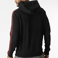 Grosses soldes 🎁 Sweat Zippé Capuche A Bandes Dobbins 50472707 Noir de HUGO 😉 -Promos HUGO Boutique hugo 317028 50472707 001 20220504T142812 04