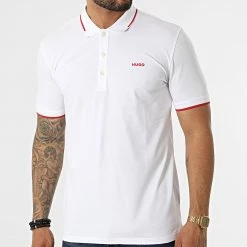 Meilleure vente ✨ Polo A Manches Courtes Dinoso 222 50467344 Blanc de HUGO 🔥