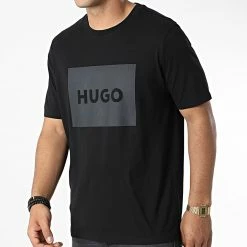 Bon marché 🌟 Tee 👚 Shirt 50467952 Noir de HUGO 💯