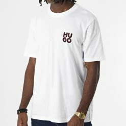 Le moins cher 🤩 Tee 👕 Shirt Dimento Blanc de HUGO 🌟 -Promos HUGO Boutique hugo 326016 50477006 100 20220701T145121 03