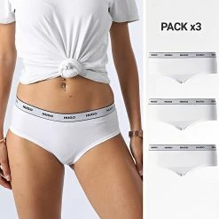 Budget ⭐ Lot De 3 Culottes Femme 50469658 Blanc de HUGO 🤩