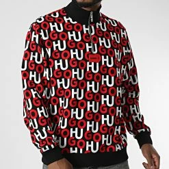 Promo ✔️ Sweat Col Zippé Dono 50477032 Noir de HUGO 😀 -Promos HUGO Boutique hugo 328196 50477032 961 20220721T154902 03