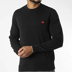 Grosses soldes 🌟 Pull 50475083 Noir de HUGO 😀 -Promos HUGO Boutique hugo 328346 50475083 001 20220721T155436 03