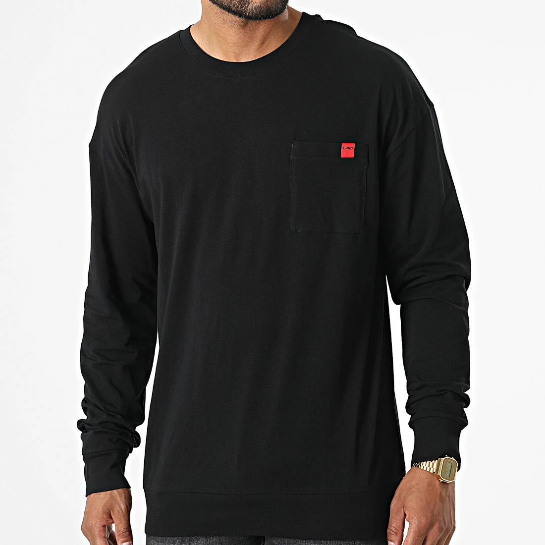 Vente flash ✨ Tee 👕 Shirt Manches Longues Labelled 50478910 Noir de HUGO 👏 3 Vente flash ✨ Tee 👕 Shirt Manches Longues Labelled 50478910 Noir de HUGO 👏