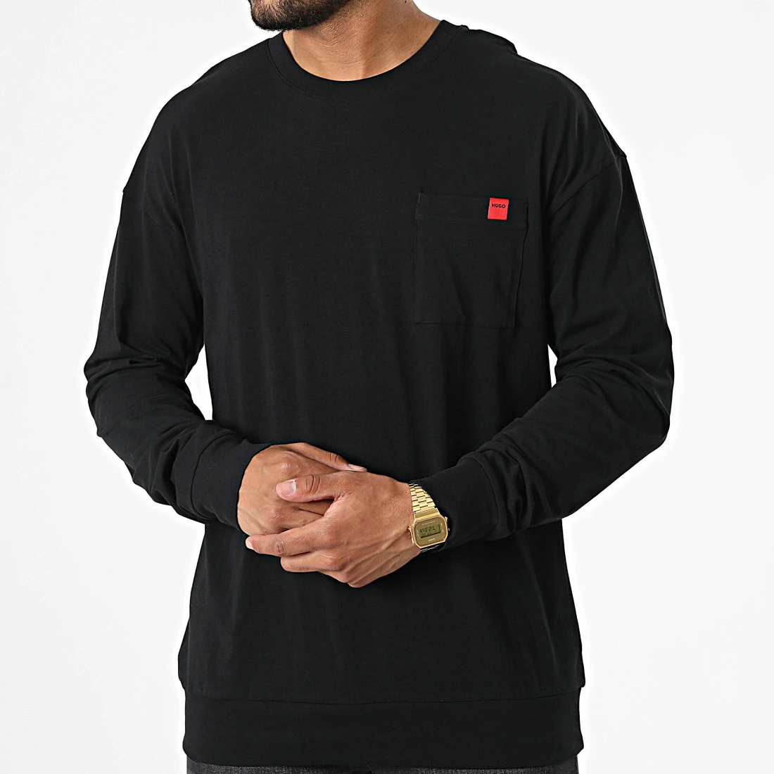 Vente flash ✨ Tee 👕 Shirt Manches Longues Labelled 50478910 Noir de HUGO 👏 5 Vente flash ✨ Tee 👕 Shirt Manches Longues Labelled 50478910 Noir de HUGO 👏 – Image 3