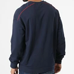 De gros 🔥 Sweat Crewneck Monologo 50478920 Bleu Marine de HUGO 🔥 -Promos HUGO Boutique hugo 328797 50478920 405 20220725T155018 04