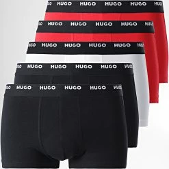 Le moins cher ✔️ Lot De 5 Boxers 50479944 Noir Rouge Blanc de HUGO 🔥