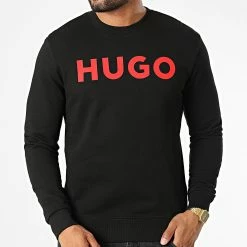 Coupon 🔥 Sweat Crewneck Dem 50477328 Noir de HUGO 😉