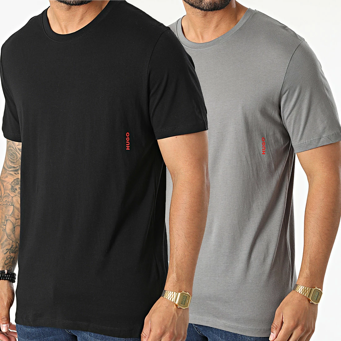 Le moins cher 🧨 Lot De 2 Tee 👚 Shirts 50469769 Noir Gris de HUGO 👏 3 Le moins cher 🧨 Lot De 2 Tee 👚 Shirts 50469769 Noir Gris de HUGO 👏