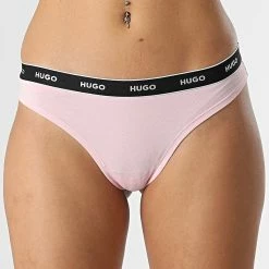 Coupon 🌟 Lot De 3 Strings Femme 50480150 Rouge Rose de HUGO 🤩 -Promos HUGO Boutique hugo 332062 50480150 969 20220823T150428 05
