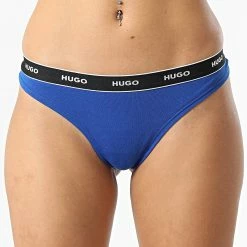 Sortie 😍 Lot De 3 Strings Femme 50480150 Noir Blanc Bleu Roi de HUGO ✨ -Promos HUGO Boutique hugo 332064 50480150 971 20220823T150504 03