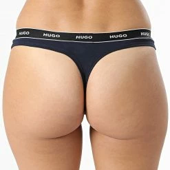 Sortie 😍 Lot De 3 Strings Femme 50480150 Noir Blanc Bleu Roi de HUGO ✨ -Promos HUGO Boutique hugo 332064 50480150 971 20220823T150506 04