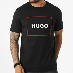 Meilleure vente ❤️ Tee 👕 Shirt Dumex 50475330 Noir de HUGO 🔔 -Promos HUGO Boutique hugo 332345 50475330 001 20220812T143657 03