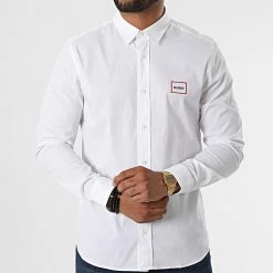 Promo 🌟 Chemise Manches Longues Emero 50478586 Blanc de HUGO 🎉 -Promos HUGO Boutique hugo 332351 50478586 199 20220812T141806 03