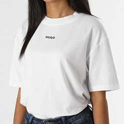 Nouveau 🌟 Tee 👕 Shirt Femme Shuffle 50480559 Blanc de HUGO 💯 -Promos HUGO Boutique hugo 332362 50480559 100 20220906T151530 03