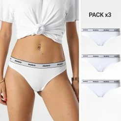 De gros ❤️ Lot De 3 Strings Femme 50469681 Blanc de HUGO 😍