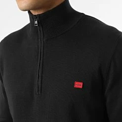 Le moins cher 😀 Sweat Col Zippé 50474164 Noir de HUGO ✨ -Promos HUGO Boutique hugo 334250 50474164 001 20220906T155311 02