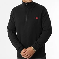 Le moins cher 😀 Sweat Col Zippé 50474164 Noir de HUGO ✨ -Promos HUGO Boutique hugo 334250 50474164 001 20220906T155312 03