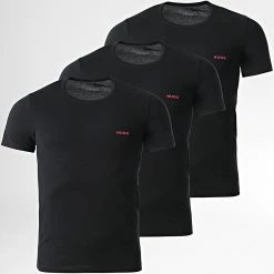 De gros 🔥 Lot De 3 Tee 👚 Shirts 50480088 Noir de HUGO 😍