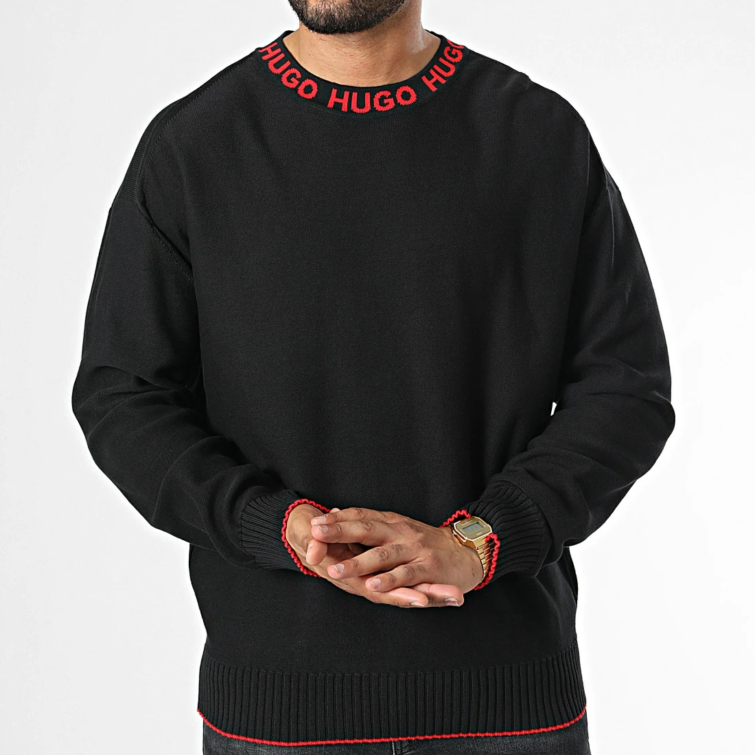 Acheter ✔️ Pull 50474813 Noir de HUGO ✔️ 5 Acheter ✔️ Pull 50474813 Noir de HUGO ✔️ – Image 3