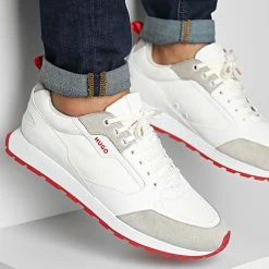 Meilleure affaire ✔️ Baskets Icelin Runner 50471304 Open White de HUGO 🌟