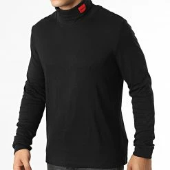 Offres ⭐ Tee 👕 Shirt Col Roulé Manches Longues Derollo 224 50479373 Noir de HUGO 🔥