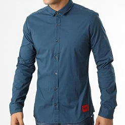 De gros 😀 Chemise Manches Longues 50475687 Bleu Marine de HUGO ⌛